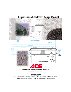 Liquid-Liquid Coalescer Design Manual | ACS Separations