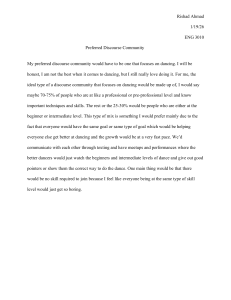Preferred Discourse Community: Dancing Essay