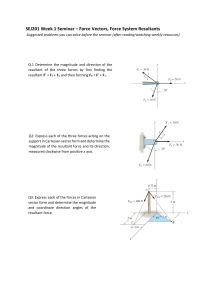 SEJ201 Week 1 Seminar: Force Vectors & Resultants