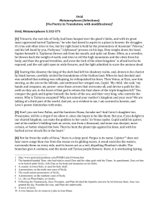 Ovid Metamorphoses Selections: Myths of Proserpine & Orpheus