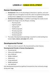 Lesson 4.1: Human Development