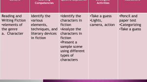 Lesson Plan: Fiction - Character Analysis