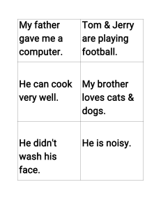 Simple English Sentences for Elementary Learning