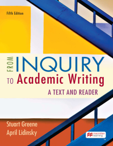 From Inquiry to Academic Writing: 5th Ed. Textbook