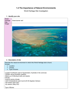 Great Barrier Reef World Heritage Site Investigation