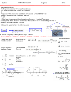Dynamic Systems & Vibrations: Differential Equations