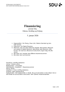 Finansiering eksamen 2026 - Syddansk Universitet