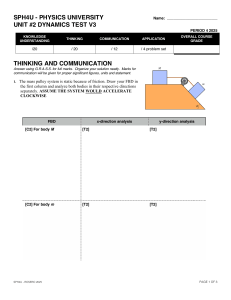 SPH4U Physics University Unit 2 Dynamics Test V3