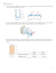 EGR 213 Problem Set 5: Beam Stresses & Bending