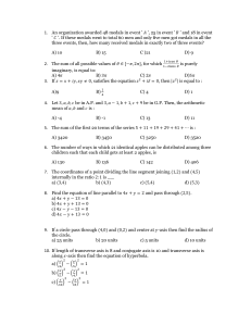 Mathematics Practice Test: Multiple Choice Questions