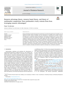 Resource Advantage, RBV, and Multimarket Competition: Rivalry Restraints