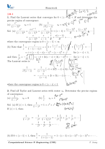Complex Analysis Homework: Laurent & Taylor Series, Contour Integrals