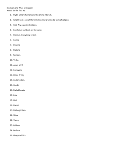 Hinduism Exam Vocabulary List