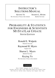 Instructor's Solutions Manual: Probability & Statistics for Engineers & Scientists