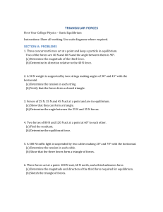 Triangular Forces Physics Problems Static Equilibrium