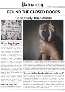 Patriarchy Journal: Kazakhstan Domestic Violence Case Study