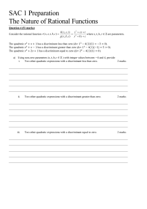 SAC 1 Preparation: The Nature of Rational Functions