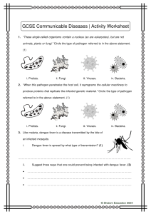 GCSE Communicable Diseases Activity Worksheet