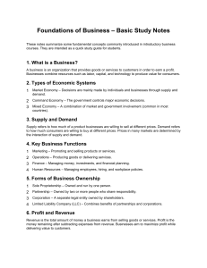 Foundations of Business - Basic Study Notes