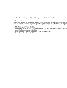 Time Management Strategies for Students