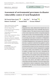 Environmental Governance in Disaster Vulnerability: Rural Bangladesh Study