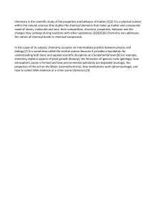 Introduction to Chemistry: The Central Science