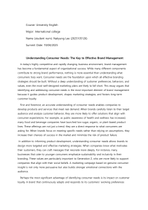 Understanding Consumer Needs in Brand Management