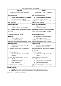 Kotter's Leading vs Managing: Key Differences