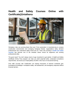 Health and Safety Courses Online with Certificate