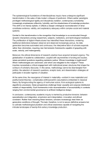 Epistemological Foundations of Interdisciplinary Inquiry
