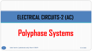 Electrical Circuits-2 (AC): Polyphase Systems
