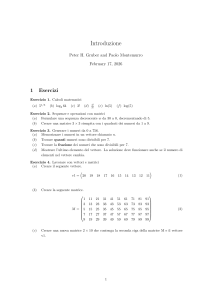Esercizi di Matematica: Introduzione