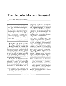 The Unipolar Moment Revisited: US Hegemony & International Relations