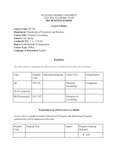 FIN 202 Financial Accounting Syllabus - SDU Business School