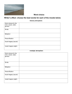 Word Choice Worksheet: Gloomy & Nostalgic Atmospheres