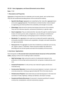 CE 221 Lecture Notes: Sand, Aggregates, Gravel