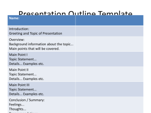 Presentation Outline Template for Structuring Talks