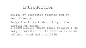 Tokyo Presentation: Famous Places, Culture, and Food