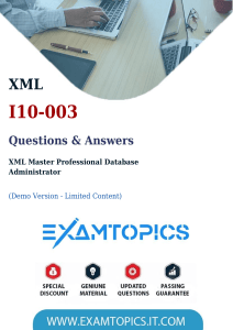 XML I10-003 Questions & Answers - XML Master Professional DBA Demo