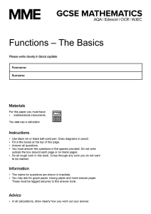 GCSE Maths: Functions Basics Worksheet
