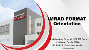 IMRAD Format Orientation Guide