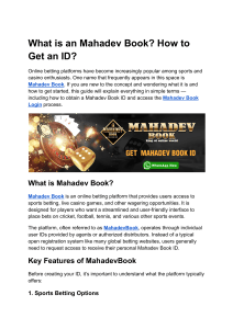What is an Mahadev Book  How to Get an ID 