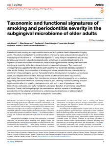Smoking & Periodontitis Impact on Older Adults' Subgingival Microbiome