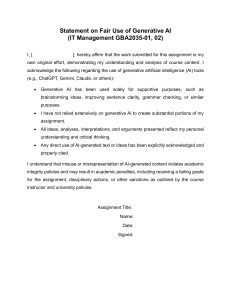 Statement on Fair Use of Generative AI