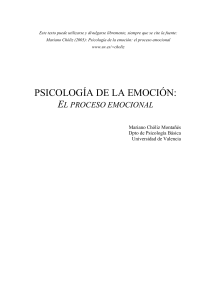 Psicolog&iacute;a de la emoci&oacute;n: el proceso emocional