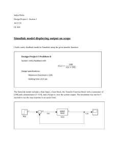 Simulink Model for Control System Design