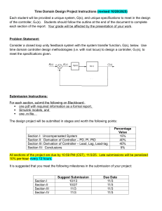 Time Domain Control Systems Design Project Instructions