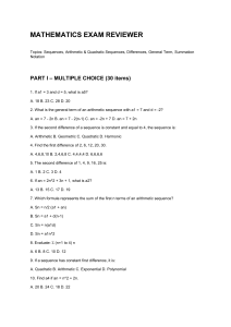 Mathematics Exam Reviewer: Sequences & Sums