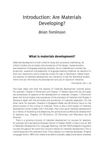 Introduction to Materials Development in Language Teaching