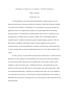 Moral Justification of Disobeying Unjust Laws
